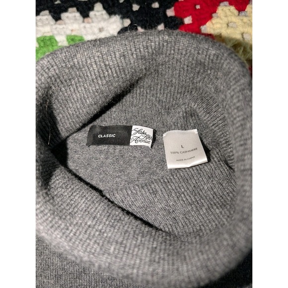 Saks Fifth Avenue Women's Cashmere Turtleneck Sweater Gray Size Large - Picture 2 of 7